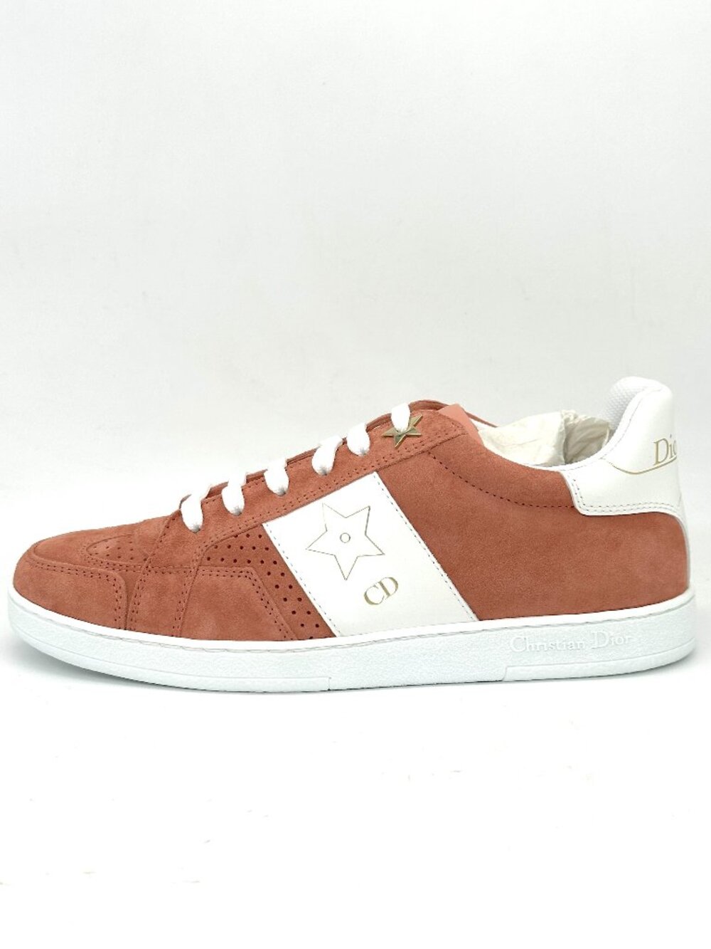 DIOR Star Ors Lace Up Low Top Suede Leather Sneakers Trainers Dusty Candy - Picture 2 of 16